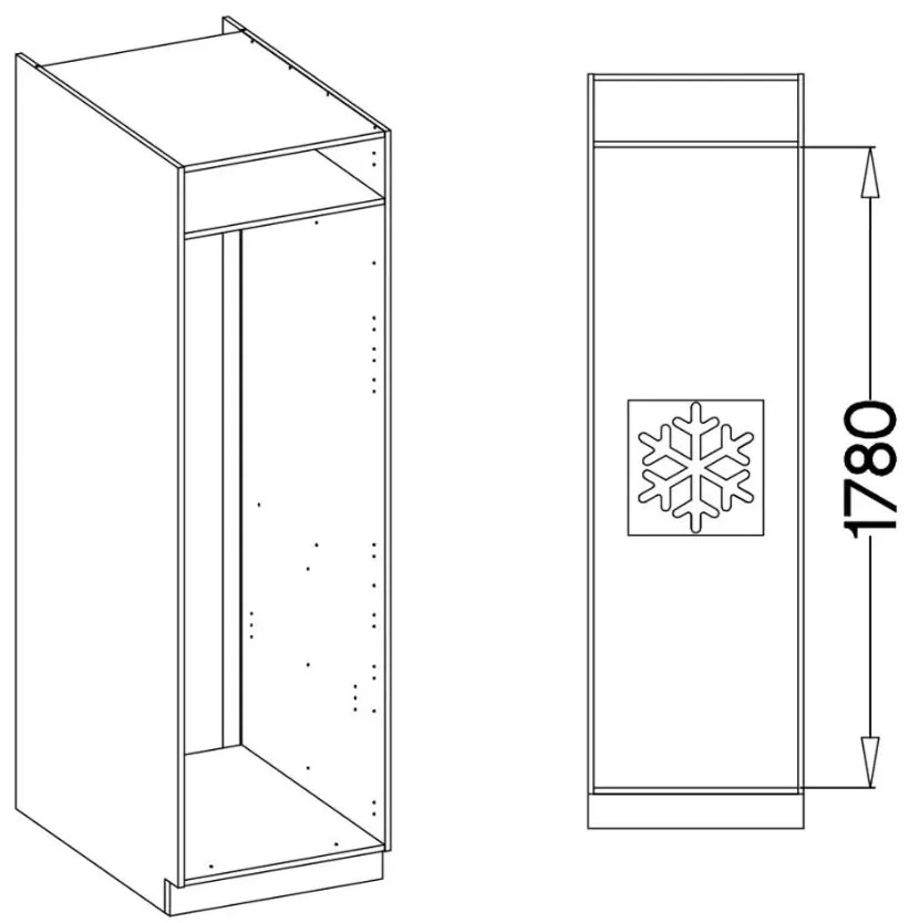 Επιδαπέδιο ντουλάπι ψυγείου Virgo 60 LO 210 2F-Anthraki