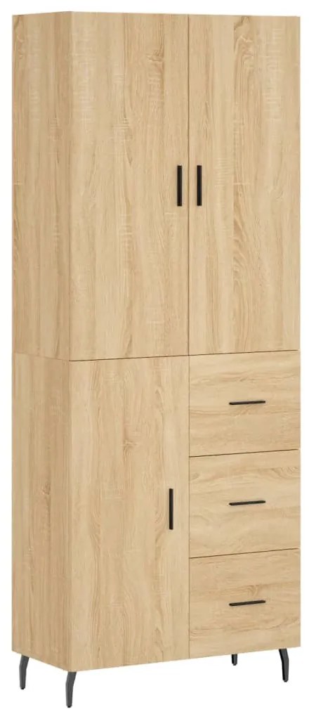 vidaXL Ντουλάπι Sonoma δρυς 69,5 x 34 x 180 εκ. από Επεξεργασμένο Ξύλο