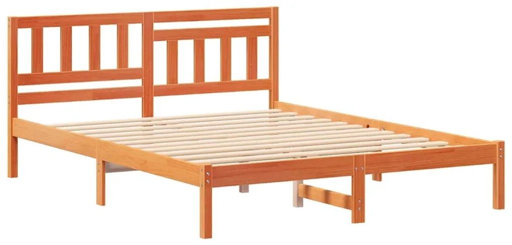 vidaXL Σκελετός Κρεβατιού Καφέ κεριού 140 x 200 cm Μασίφ ξύλο πεύκου