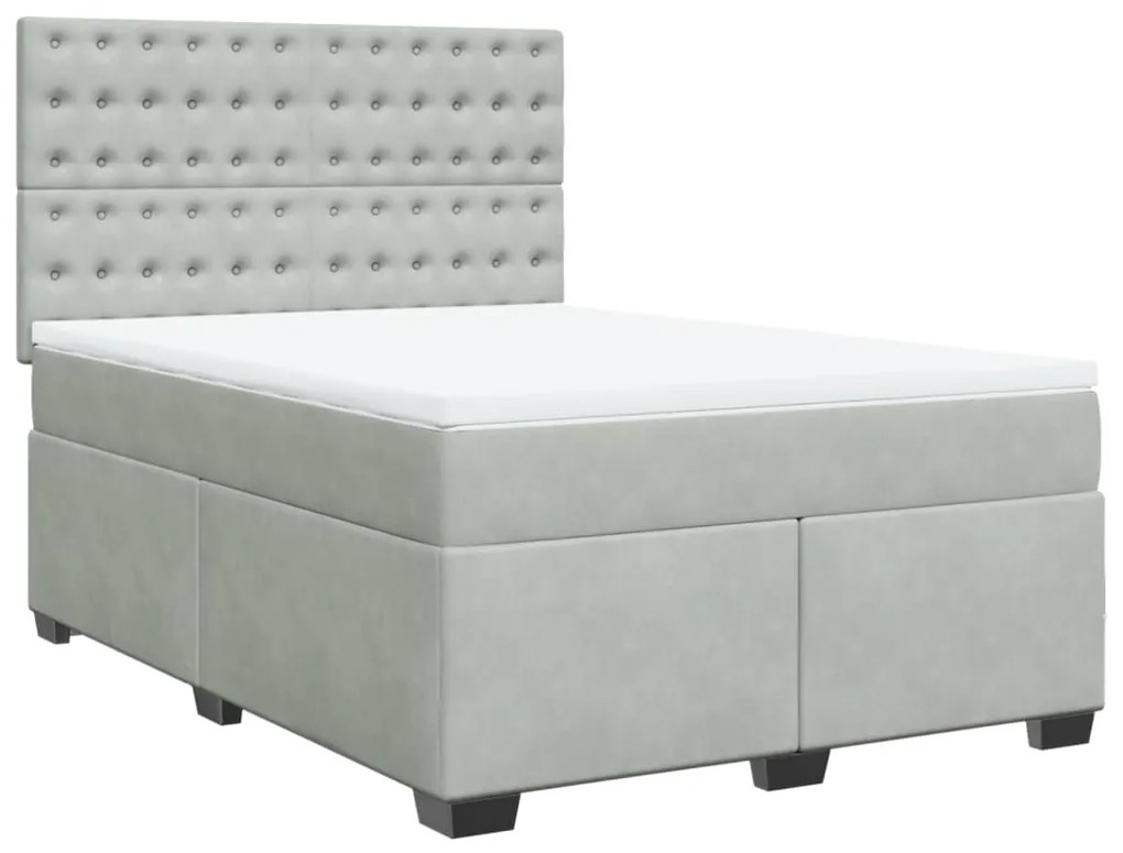 ΚΡΕΒΑΤΙ BOXSPRING ΜΕ ΣΤΡΩΜΑ ΑΝΟΙΧΤΟ ΓΚΡΙ 160X200 ΕΚ. ΒΕΛΟΥΔΙΝΟ 3293266