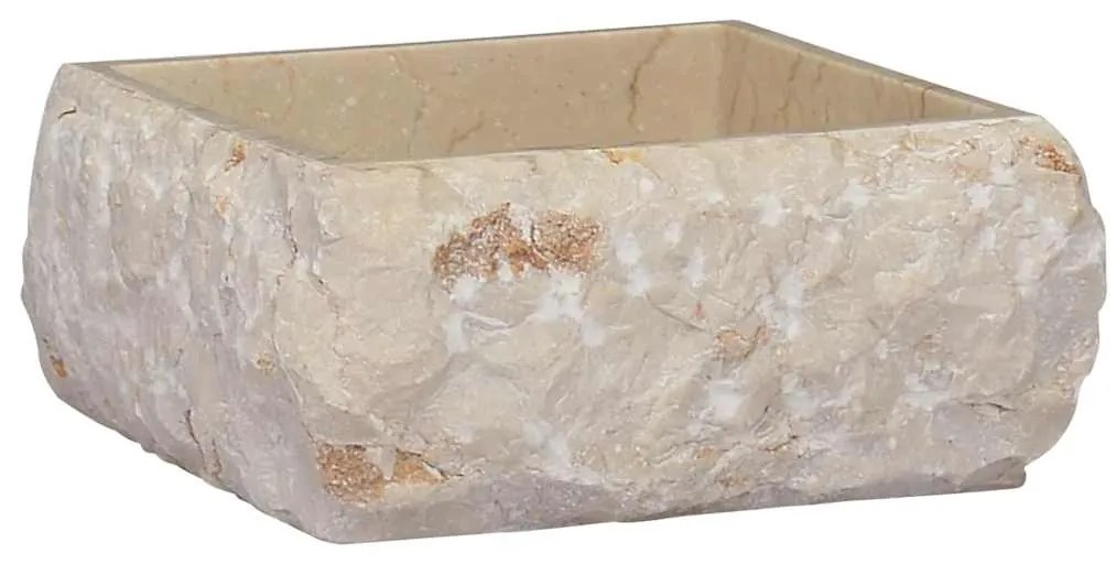 vidaXL Νιπτήρας Κρεμ 30 x 30 x 13 εκ. Μαρμάρινος