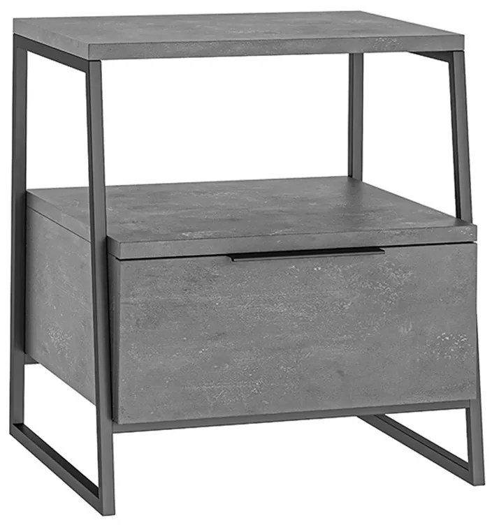 Κομοδίνο Johana pakoworld μαύρο-γκρι antique 45x40x50εκ - 119-001090 - 119-001090