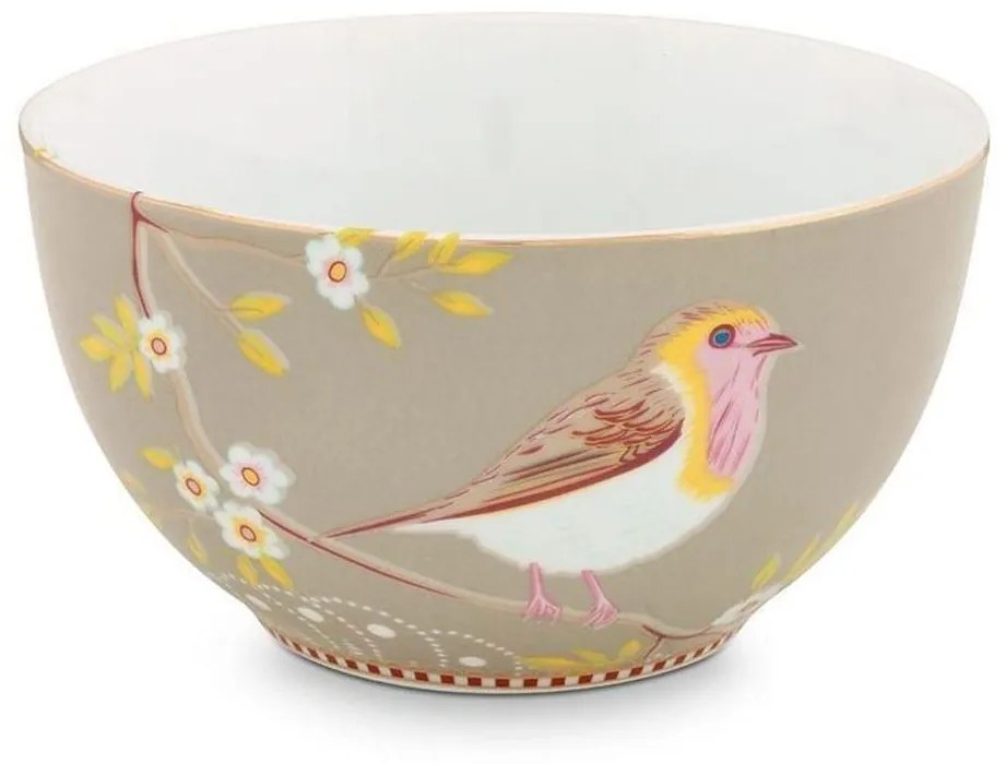 Μπωλ Πορσελάνινο 51003009 Floral Early Bird 15cm Khaki Pip Studio Porcelain