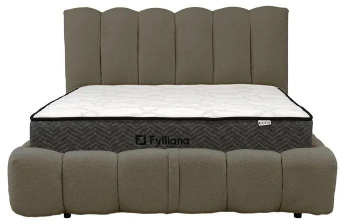 Επενδυμένο Κρεβάτι Romeo Fylliana Μόκα Διπλό 160x200 εκ. 185x203x115 εκ.