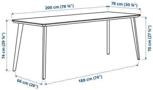 LISABO τραπέζι, 200x78 cm 105.637.73