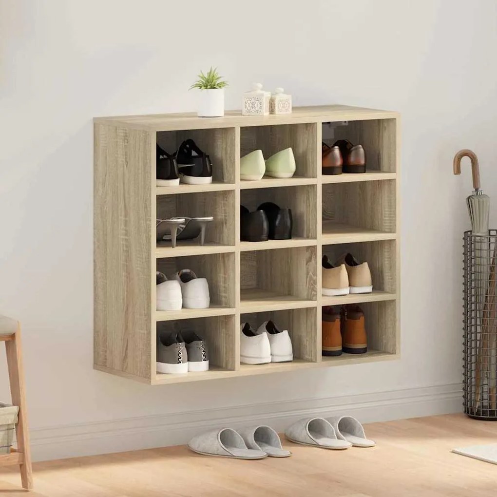 vidaXL Παπουτσοθήκη Sonoma Δρυς 77.5 x 30 x 67 εκ. Επεξεργασμένο ξύλο