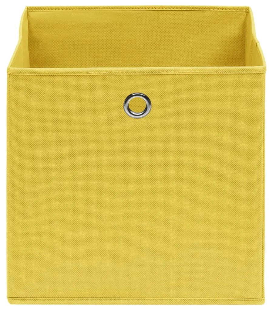 vidaXL Κουτιά Αποθήκευσης 10 τεμ. Κίτρινα 28x28x28 εκ.Ύφασμα Non-woven
