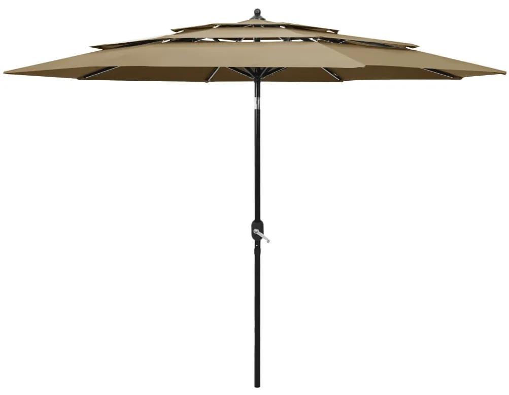 Ομπρέλα 3 Επιπέδων Taupe 3 μ. με Ιστό Αλουμινίου