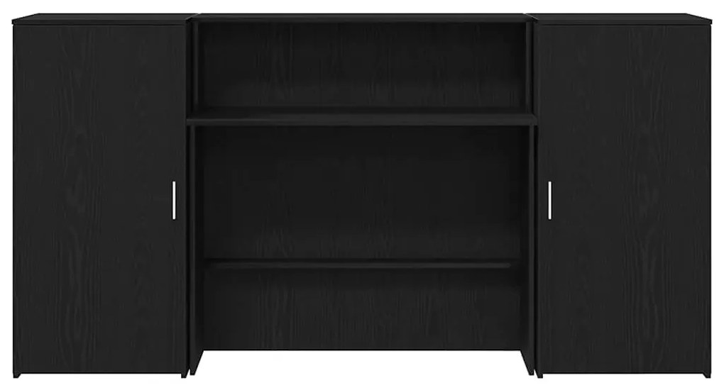 vidaXL Γραφείο υποδοχής Μαύρο Δρυς 200x50x103,5 εκ. Επεξεργασμένο Ξύλο