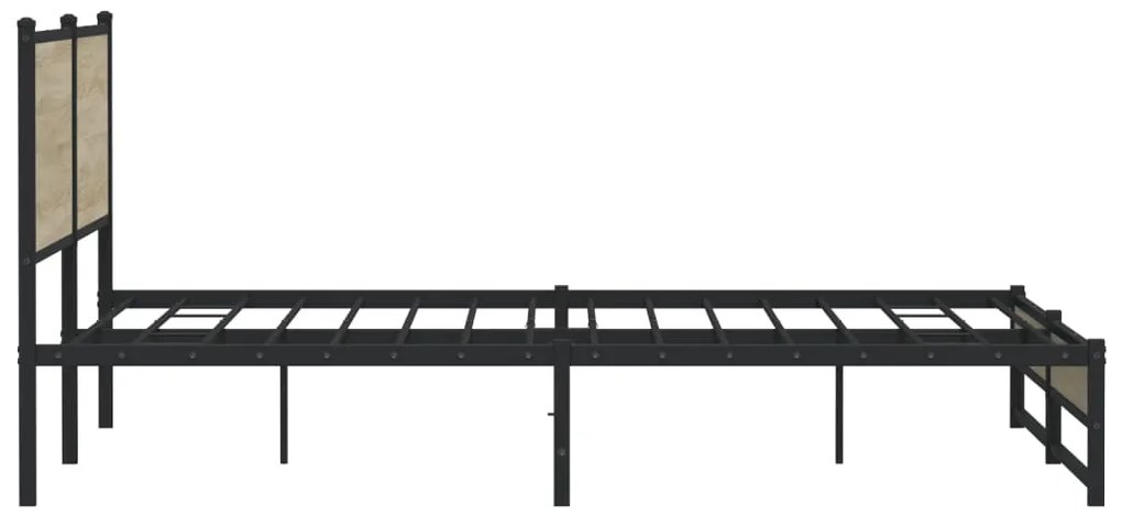 vidaXL Σκελετός Κρεβ. Χωρίς Στρώμα Sonoma Δρυς 193x203 εκ. Μεταλλικό