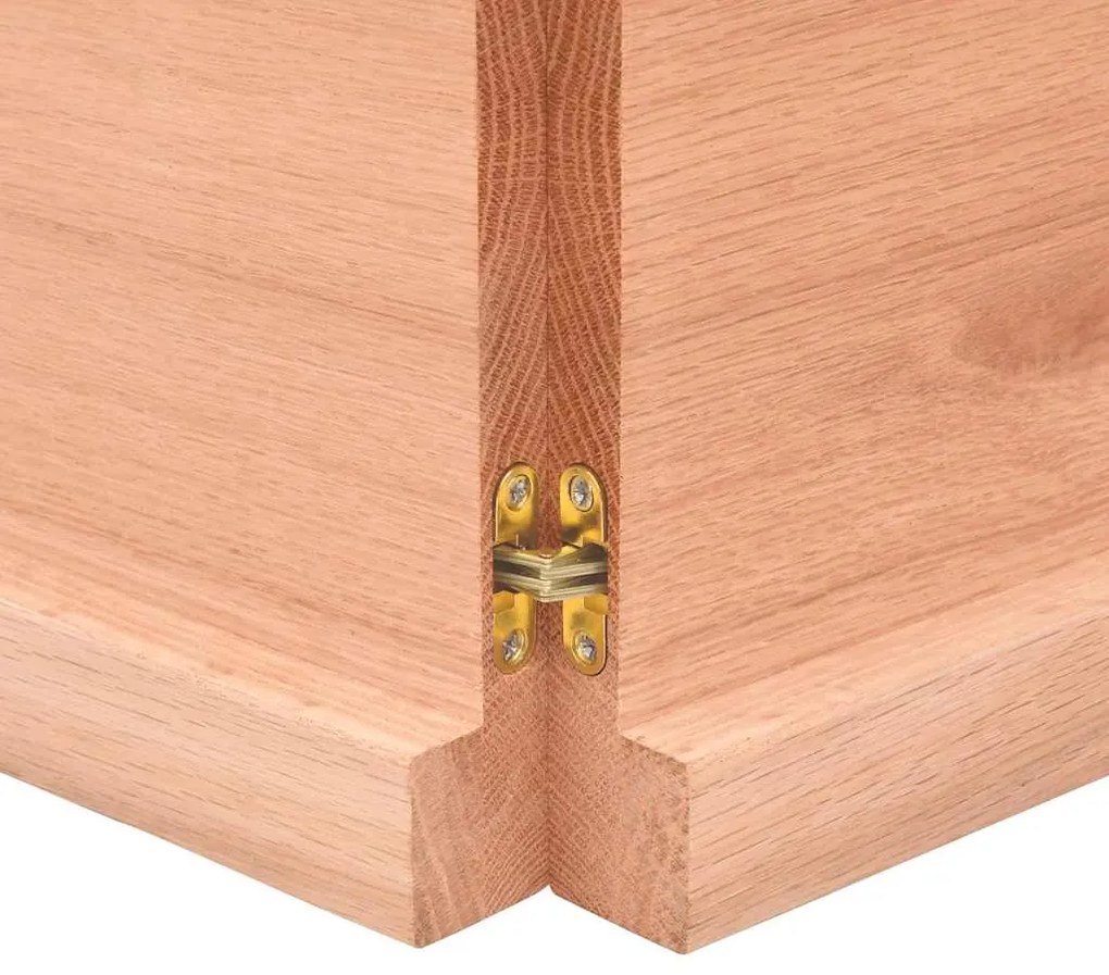 vidaXL Ράφι Τοίχου Ανοιχτό Καφέ 160x30x(2-4)εκ. Επεξ. Μασίφ Ξύλο Δρυός