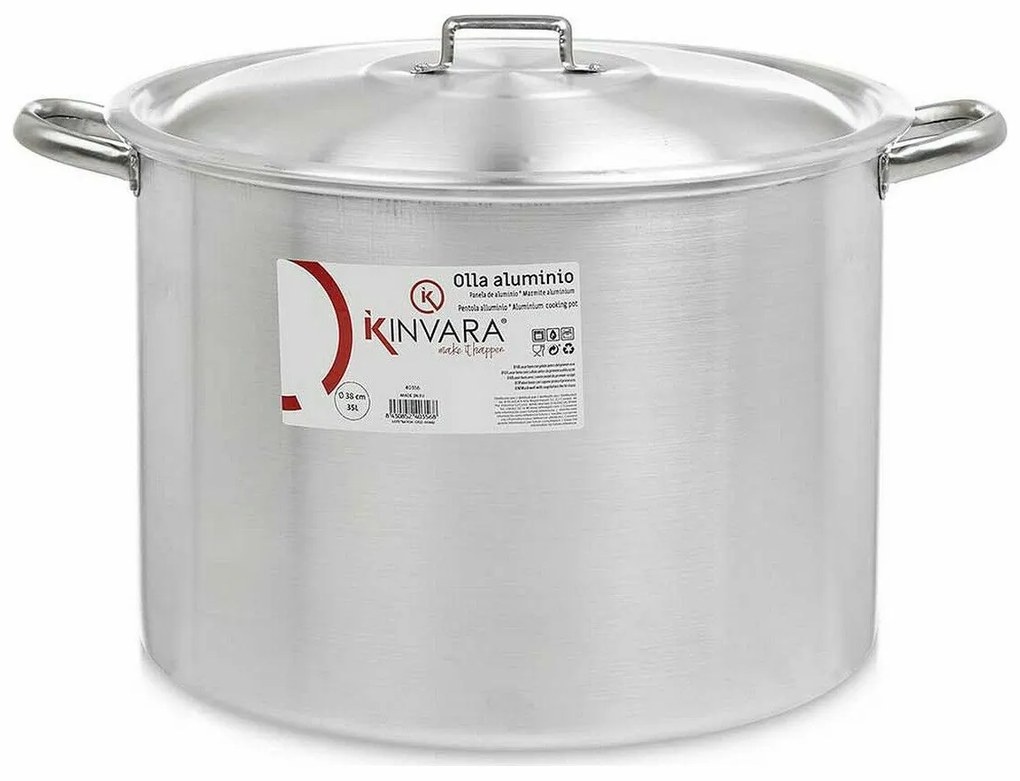 Κατσαρόλα με Καπάκι Kinvara Ασημί Αλουμίνιο 50,5 x 32 x 41 cm Ø 36 cm (x2)