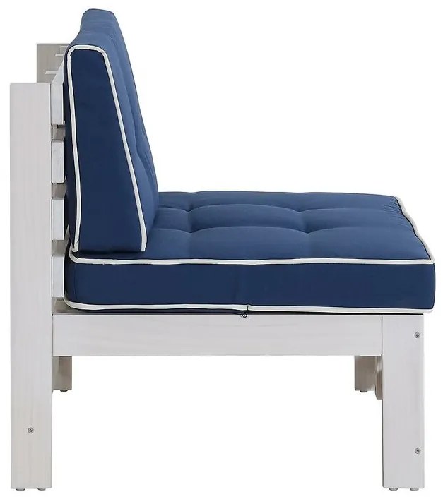 Πολυθρόνα εξωτερικού χώρου Riverton 758, 70x70x70cm, Μπλε, Άσπρο, Ξύλο, Ξύλο: Πεύκο, Μαξιλάρι καθίσματος: Ναι | Epipla1.gr