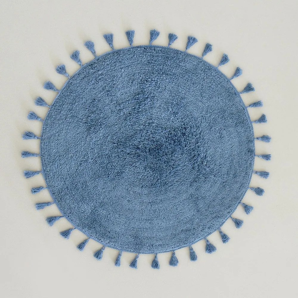 Πατάκι Μπάνιου Fuzzy Denim Blue Nima 60X60 100% Cotton