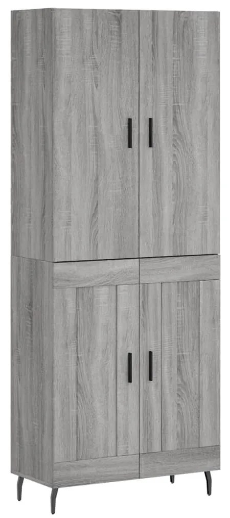 vidaXL Ντουλάπι Γκρι Sonoma 69,5 x 34 x 180 εκ. Επεξεργασμένο Ξύλο