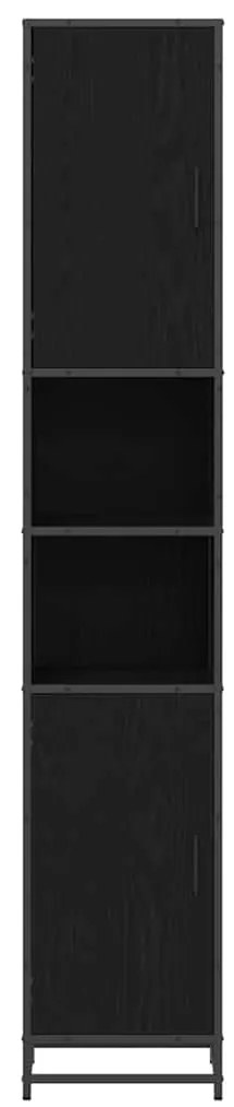 vidaXL Ντουλάπι Μπάνιου με ράφι Μαύρη δρυς 35 x 37.5 x 188.5 εκατοστά