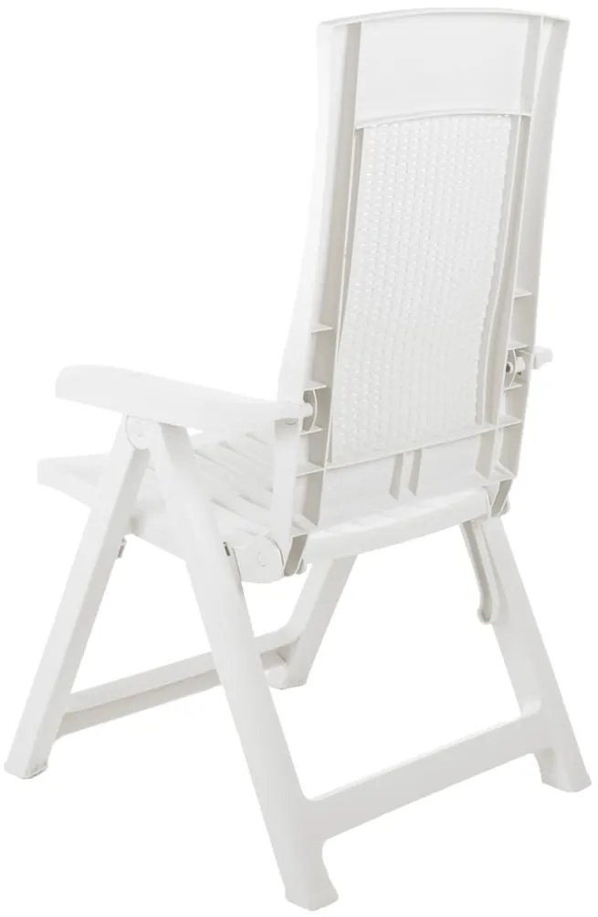 vidaXL Καρέκλες Κήπου Ανακλινόμενες 2 τεμ. Λευκές Πλαστικές
