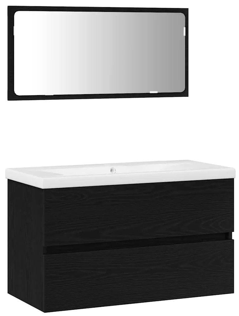 vidaXL Σετ Επίπλων Μπάνιου 3 pcs Μαύρη δρυς 80 x 38.5 x 45 cm
