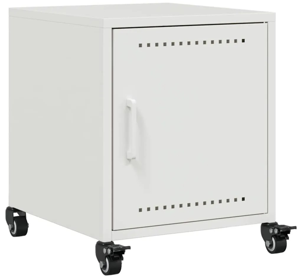 vidaXL Κομοδίνα 2 τεμ. Λευκό 36x39x43,5 εκ. από Χάλυβα