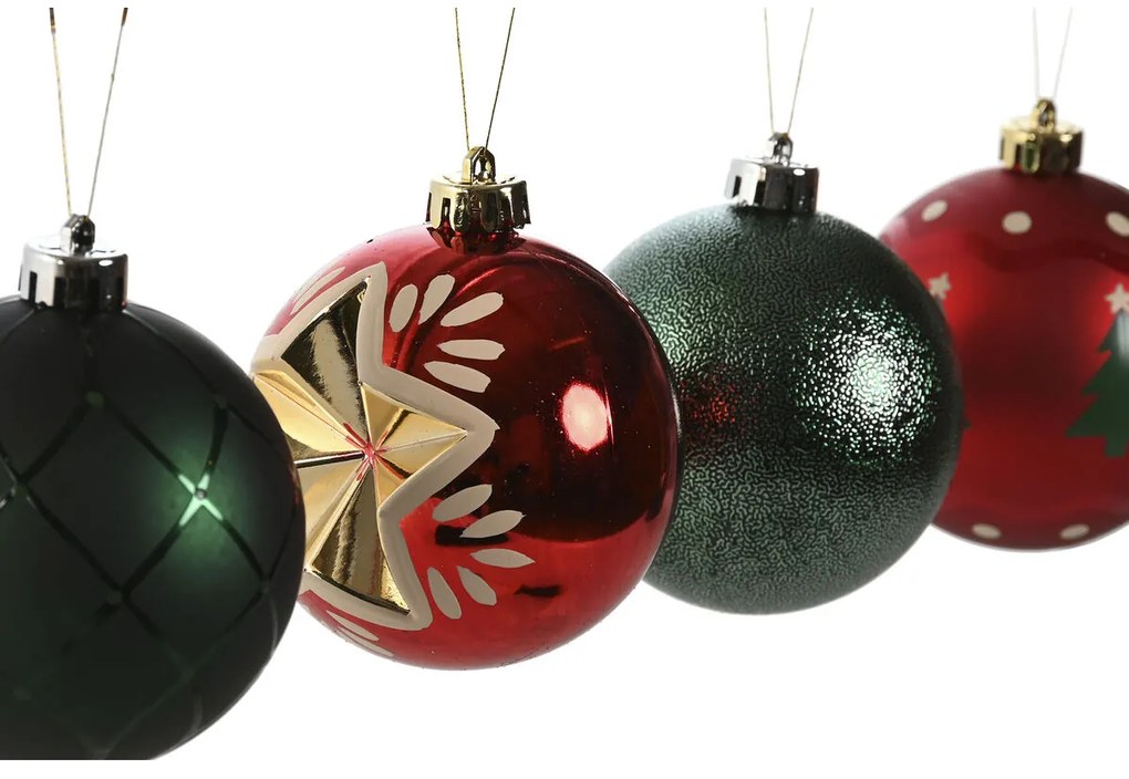 Χριστουγεννιάτικες μπάλες Home ESPRIT Κόκκινο Χρυσό πολυαιθυλένιο 32,5 x 8 x 32,5 cm (16 Τεμάχια)