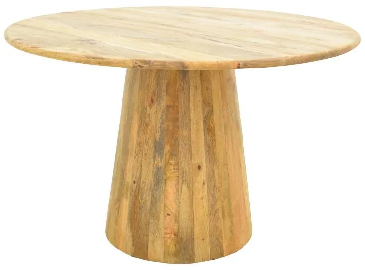 Τραπέζι Rahma I μασίφ ξύλο mango 3εκ σε φυσική απόχρωση Φ120x77εκ 120x120x77 εκ.