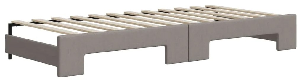 vidaXL Καναπές Κρεβάτι Συρόμενος Taupe 90x200 εκ. Ύφασμα Στρώματα