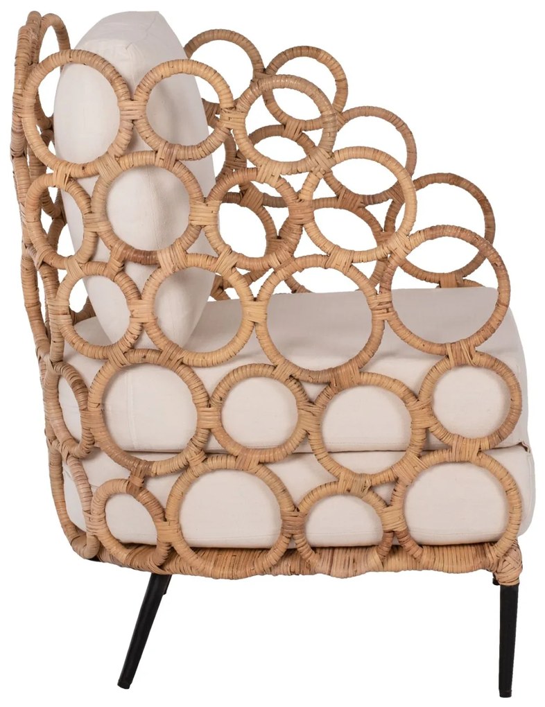 Πολυθρόνα Ringer Από Rattan-Μέταλλο Φυσικό Χρώμα 65x69x86Y εκ.