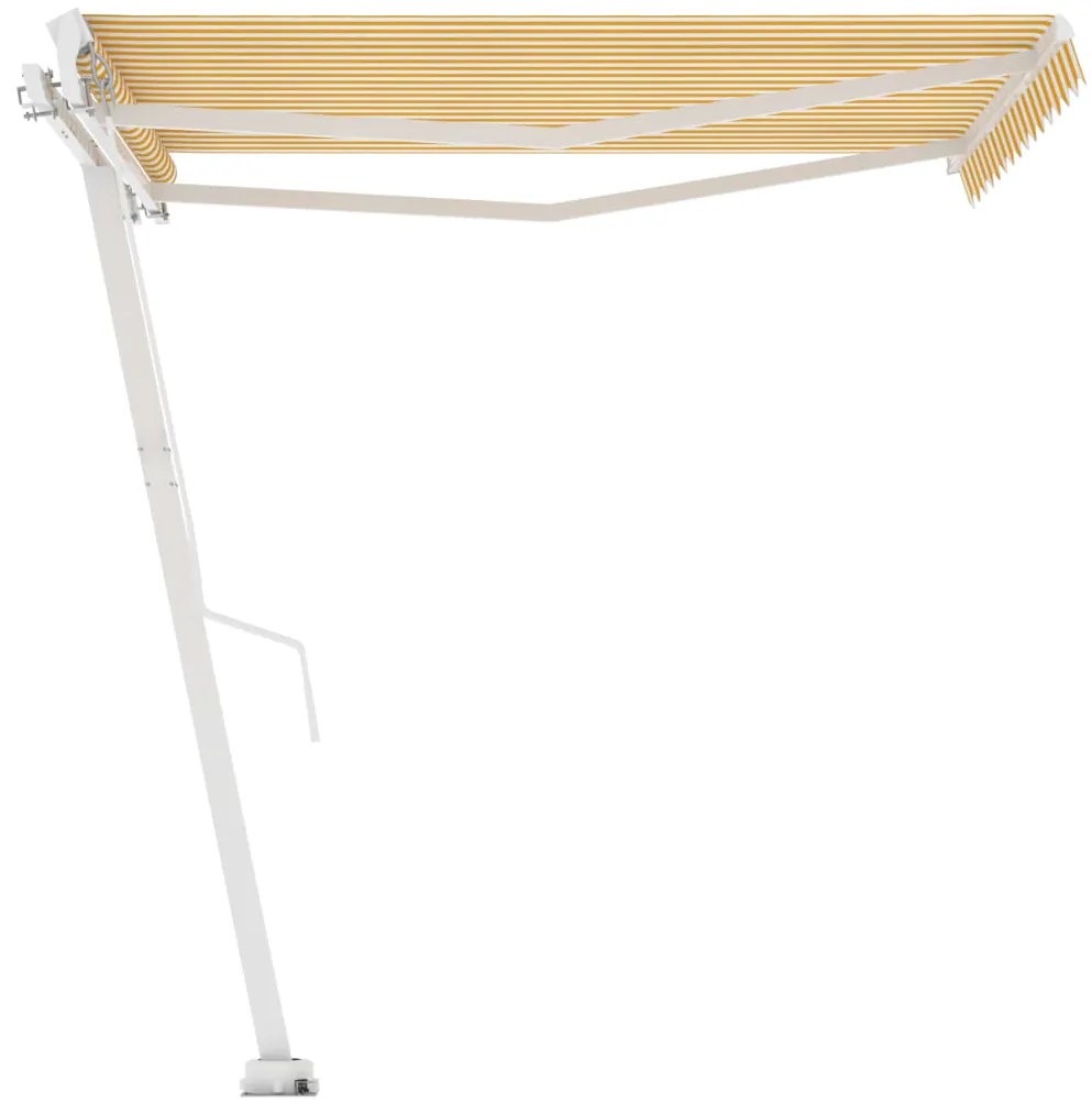 vidaXL Τέντα Συρόμενη Χειροκίνητη Ανεξάρτητη Κίτρινο/Λευκό 350x250 εκ.