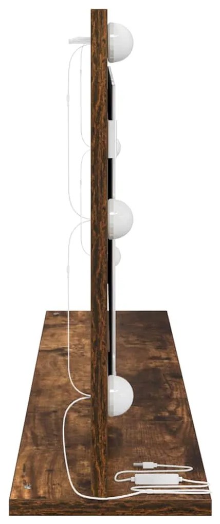 vidaXL Καθρέφτης τουαλέτας Ορθογώνιος Καπνιστό Δρύς 100 x 45 x 18 εκ.