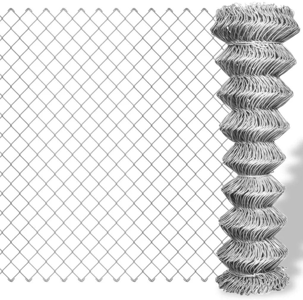 vidaXL Συρματόπλεγμα Περίφραξης Ασημί 25 x 1 μ. Γαλβανισμένο Ατσάλι