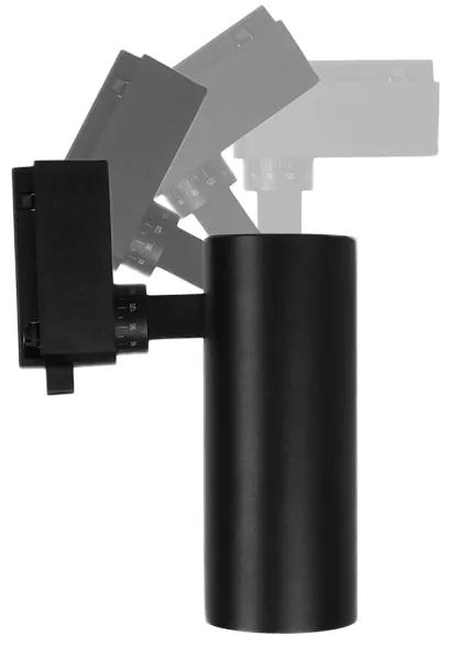 Μονοφασικό Bridgelux COB LED Μάυρο Φωτιστικό Σποτ Ράγας 20W 230V 2400lm 30° Θερμό Λευκό 3000k GloboStar 93102