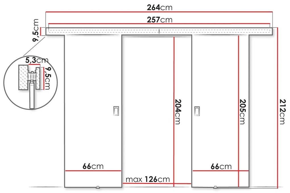Συρόμενες πόρτες Dover 198, 33 kg, Άσπρο, Πλαστικοποιημένη μοριοσανίδα, Αλουμίνιο | Epipla1.gr