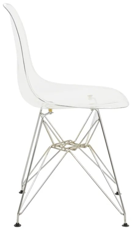 Καρέκλα Adelle pakoworld PP διάφανο-inox πόδι 46x55x81εκ - 292-000014