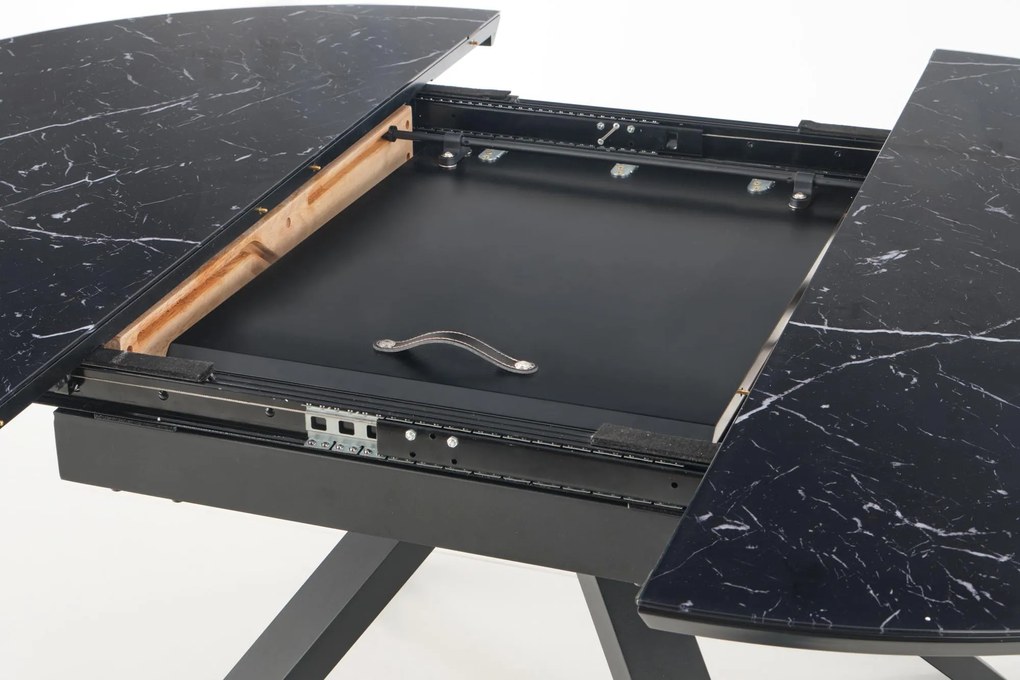 VERTIGO extension table, color: top - black marble, legs - black DIOMMI V-CH-VERTIGO-ST