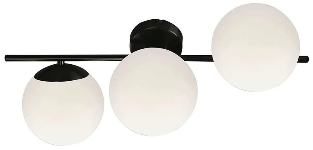 Φωτιστικό Τοίχου - Απλίκα Floris 4260300 E27/3 White-Black Viokef Metal, Glass