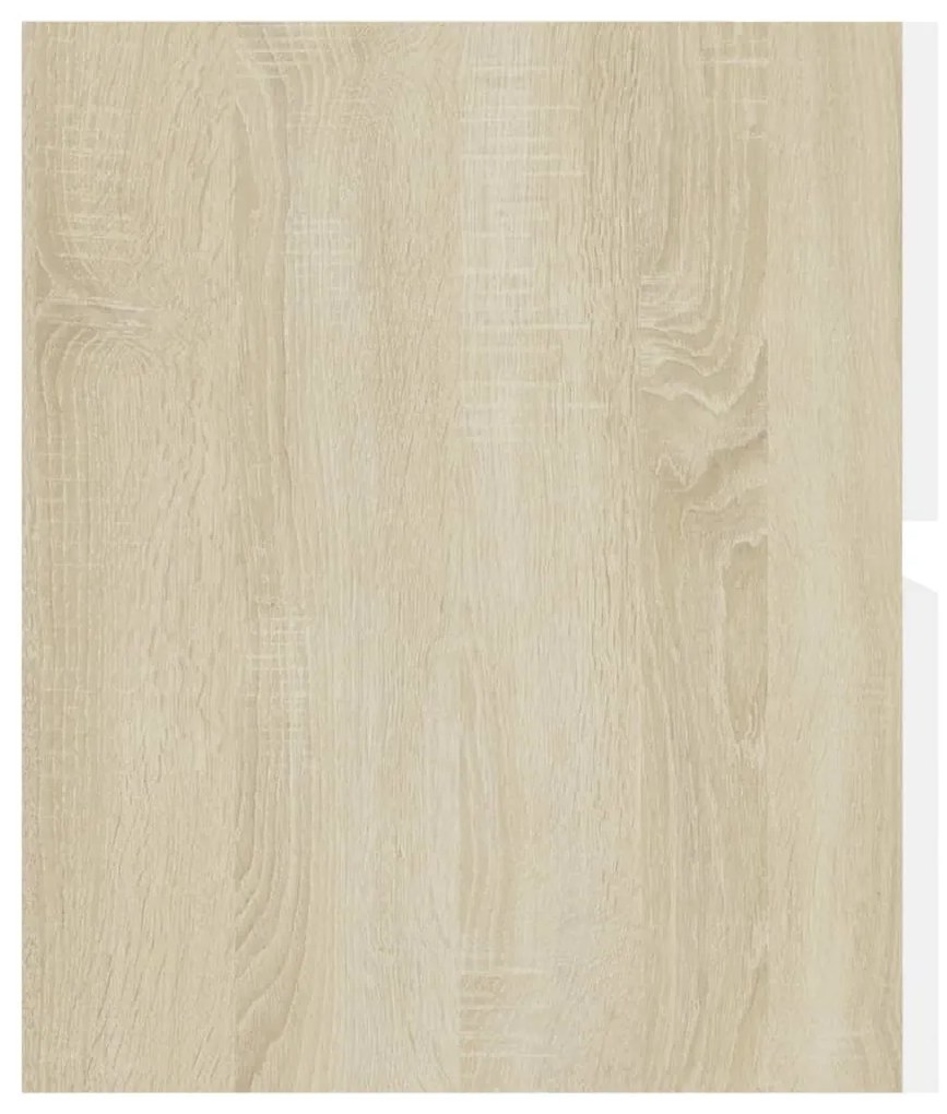 vidaXL Ντουλάπι Νιπτήρα Λευκό/Sonoma Δρυς 90x38,5x45 εκ. Μοριοσανίδα