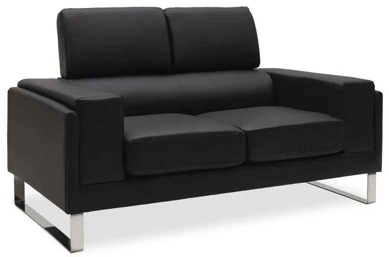 Intrahome Καναπές Shea Intrahome 2θέσιος pu μαύρο-inox 158x80x87εκ | SKU: INTRAPA-185111123