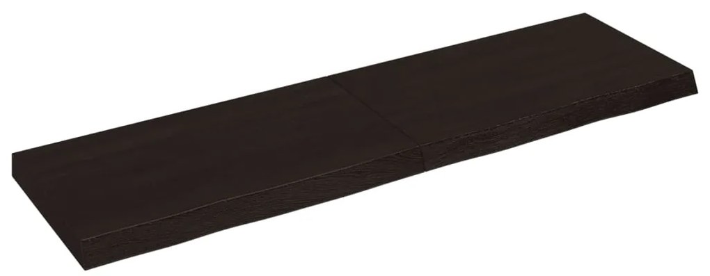 vidaXL Ράφι Τοίχου Σκούρο Καφέ 140x40x(2-6) εκ. Επεξ. Μασίφ Ξύλο Δρυός