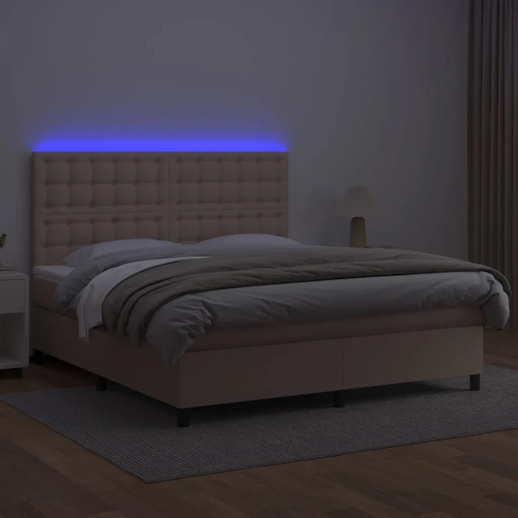 ΚΡΕΒΑΤΙ BOXSPRING ΣΤΡΩΜΑ&amp;LED ΚΑΠΟΥΤΣΙΝΟ 180X200 ΕΚ. ΣΥΝΘ. ΔΕΡΜΑ 3135962