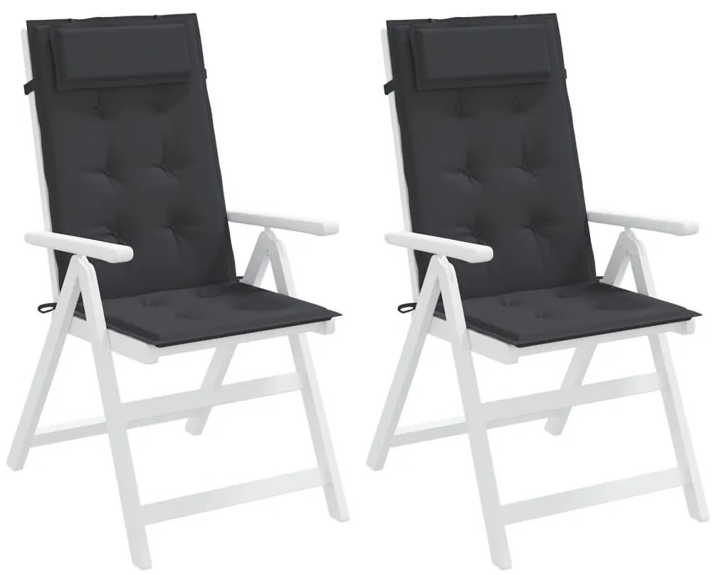 Μαξιλάρια Καρέκλας με Πλάτη 2 τεμ. Μαύρα από Ύφασμα Oxford - Μαύρο
