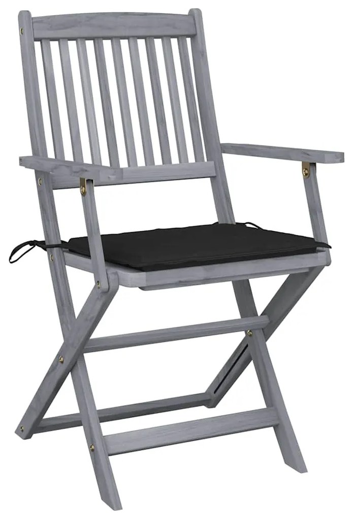 vidaXL Καρέκλες Εξωτ. Χώρου Πτυσσόμενες 2 τεμ Ξύλο Ακακίας &amp; Μαξιλάρια