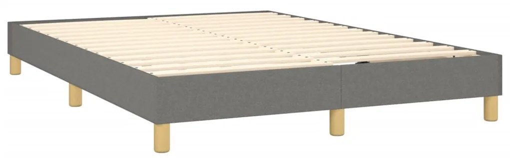 vidaXL Κρεβάτι Boxspring με Στρώμα Σκούρο Γκρι 140x190 εκ. Υφασμάτινο