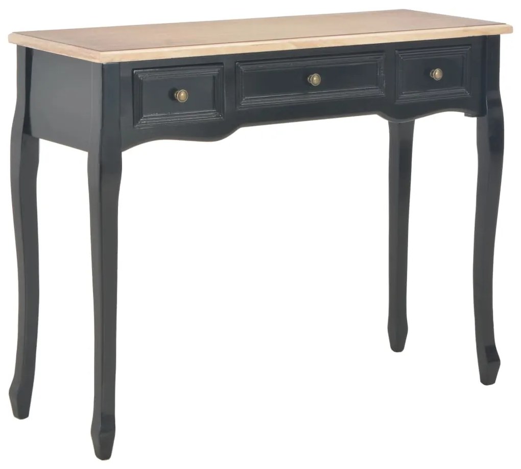vidaXL 280046 Dressing Console Table with 3 Drawers Black