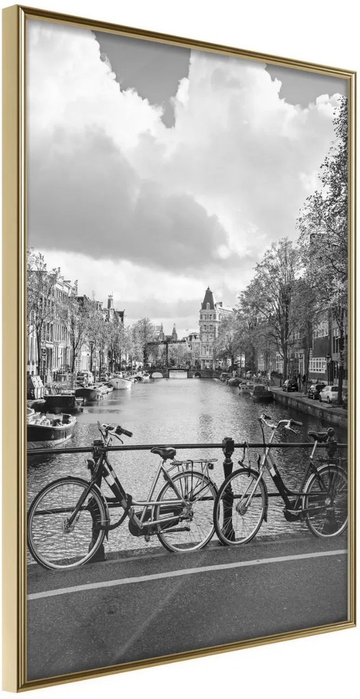 Αφίσα - Bicycles Against Canal - 20x30 - Χρυσό - Χωρίς πασπαρτού