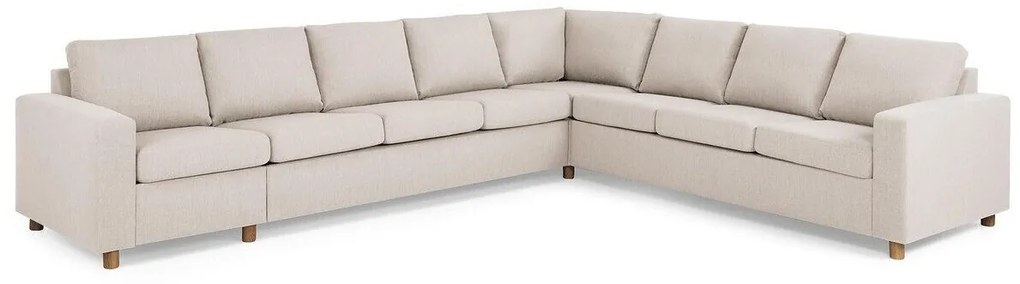 Γωνιακός Καναπές Scandinavian Choice C158, Beige, Δρυς, 345x285x86cm, Πόδια: Ξύλο | Epipla1.gr