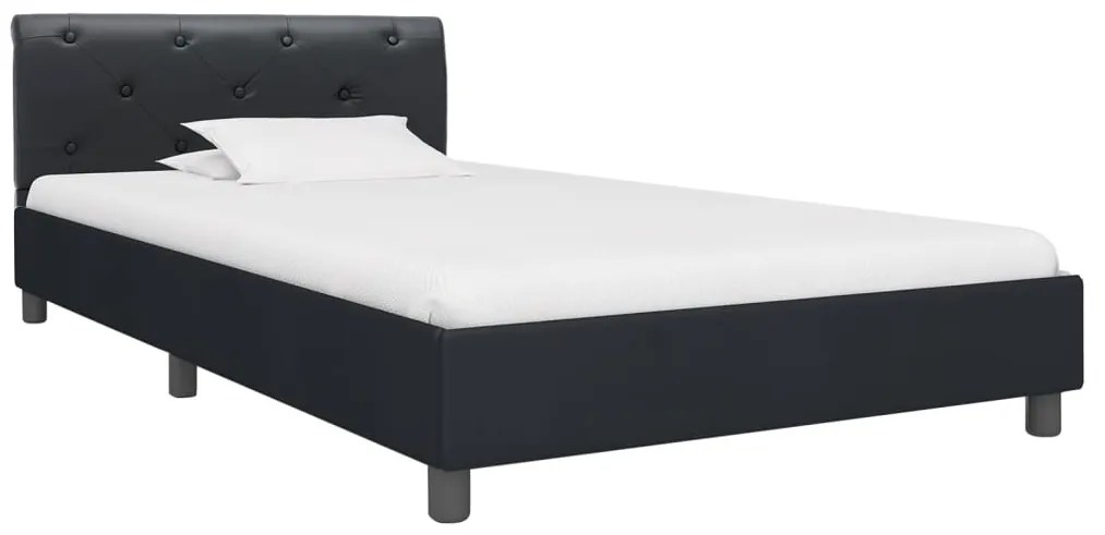 vidaXL Πλαίσιο Κρεβατιού Μαύρο 90 x 200 εκ. από Συνθετικό Δέρμα