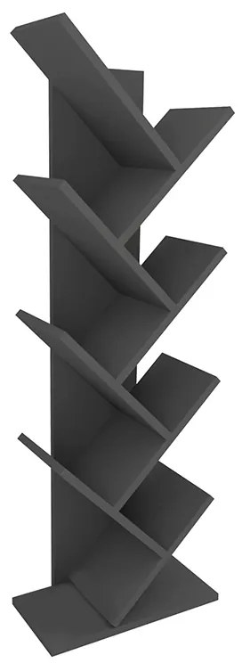 Βιβλιοθήκη Milton Megapap χρώμα ανθρακί 44x22x121εκ.