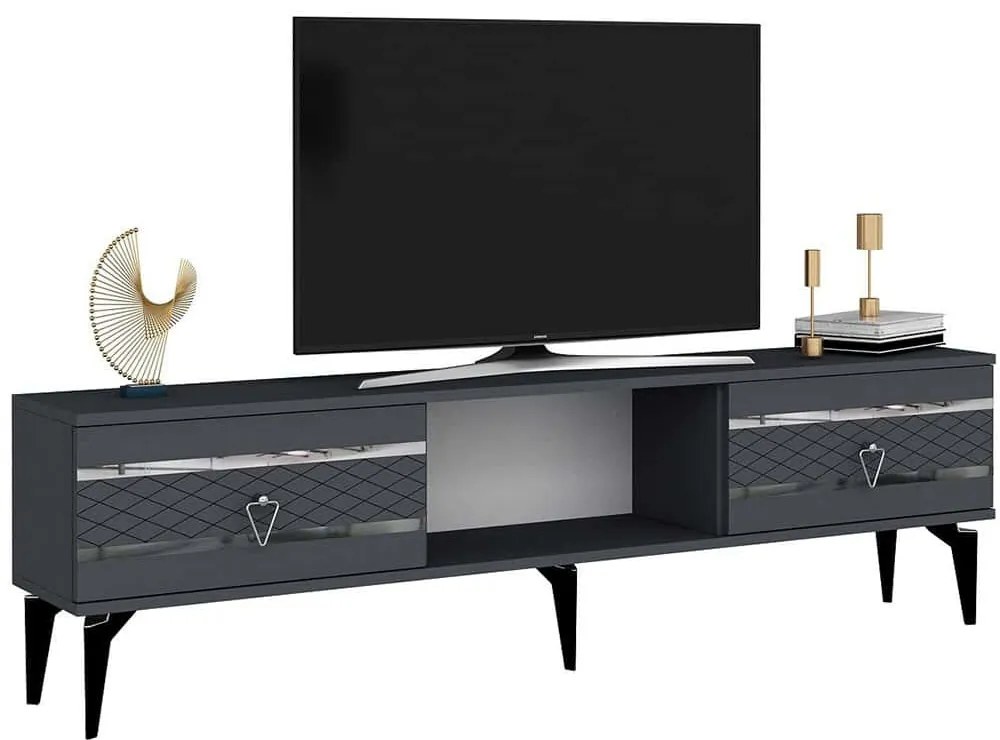 Έπιπλο Τηλεόρασης Pelin 475OLV2914 150x29,6x44,6cm Anthracite-Silver