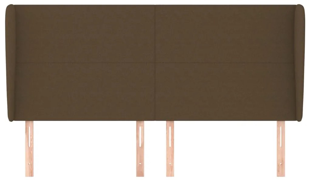 Κεφαλάρι με Πτερύγια Σκούρο Καφέ 183x23x118/128 εκ. Υφασμάτινο 3117693