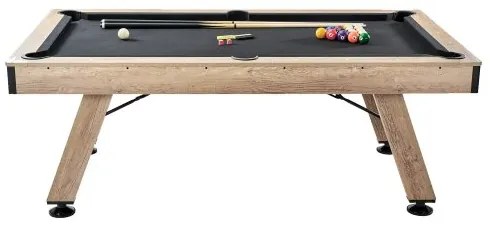 VEVOR Billiards Table, 7 ft Pool Table, Adjust Legs Stable Billiards Table, Pool Table Set Includes Balls, Cues, Chalks and Brush, Wood Color with Black Cloth, Perfect for Family Game Room Kids Adults